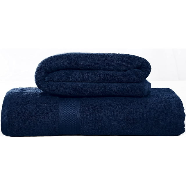 Bath Sheet Towels 100% cotton, 600 GSM Bathroom Towels, Soft and Absorbent Bath Sheets - Set of 2 (35 x 70 Navy, Rose Pink, Teel) by DSARD