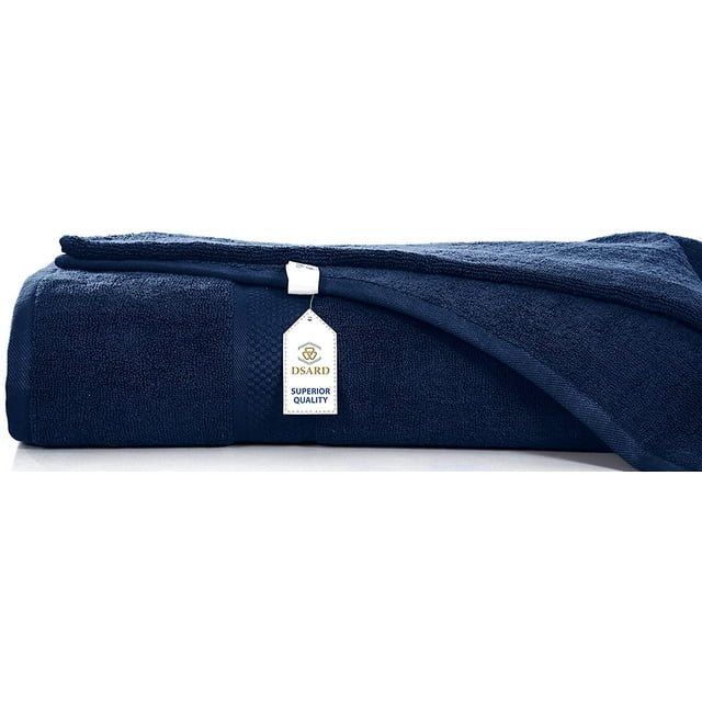 Bath Sheet Towels 100% cotton, 600 GSM Bathroom Towels, Soft and Absorbent Bath Sheets - Set of 2 (35 x 70 Navy, Rose Pink, Teel) by DSARD