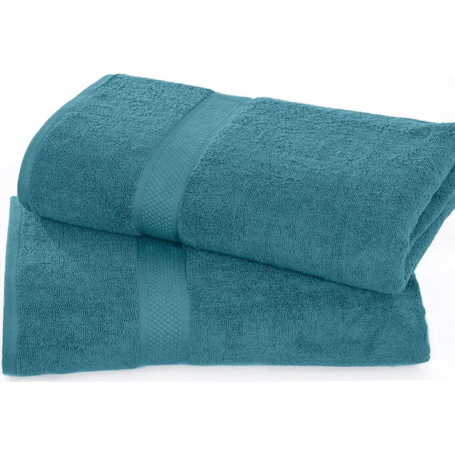 Bath Sheet Towels 100% cotton, 600 GSM Bathroom Towels, Soft and Absorbent Bath Sheets - Set of 2 (35 x 70 Navy, Rose Pink, Teel) by DSARD