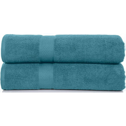 Bath Sheet Towels 100% cotton, 600 GSM Bathroom Towels, Soft and Absorbent Bath Sheets - Set of 2 (35 x 70 Navy, Rose Pink, Teel) by DSARD