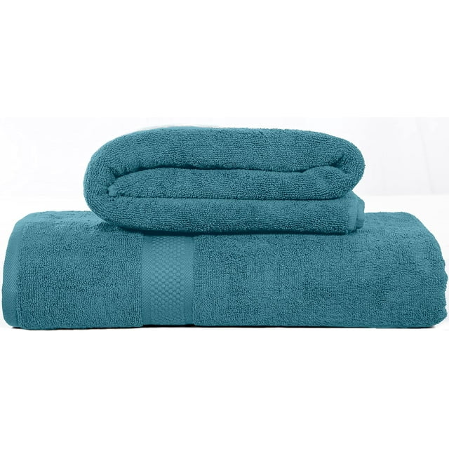 Bath Sheet Towels 100% cotton, 600 GSM Bathroom Towels, Soft and Absorbent Bath Sheets - Set of 2 (35 x 70 Navy, Rose Pink, Teel) by DSARD