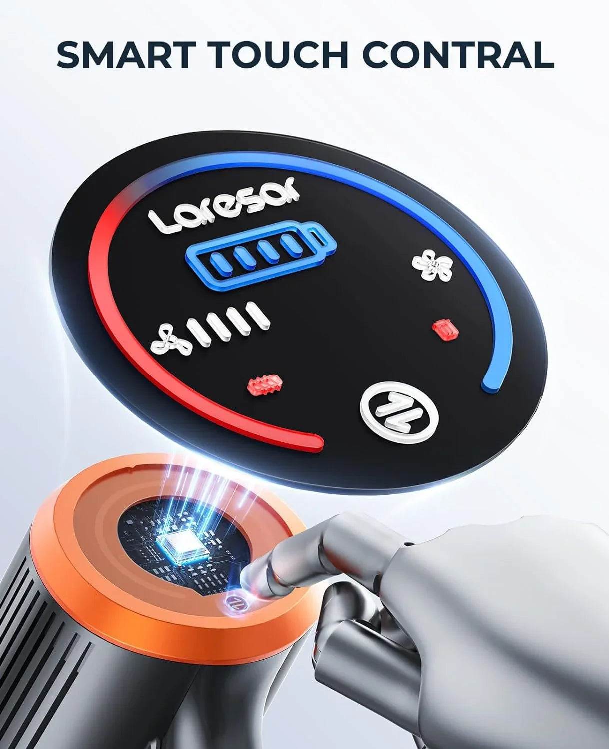 450W Cordless Handheld Vacuum Cleaner with Touch Screen & Detachable Battery - DSARD